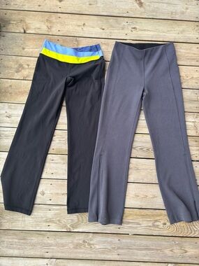 lululemon Size 8 Wide Leg Pants Bundle Lot Black Grey Ribbed